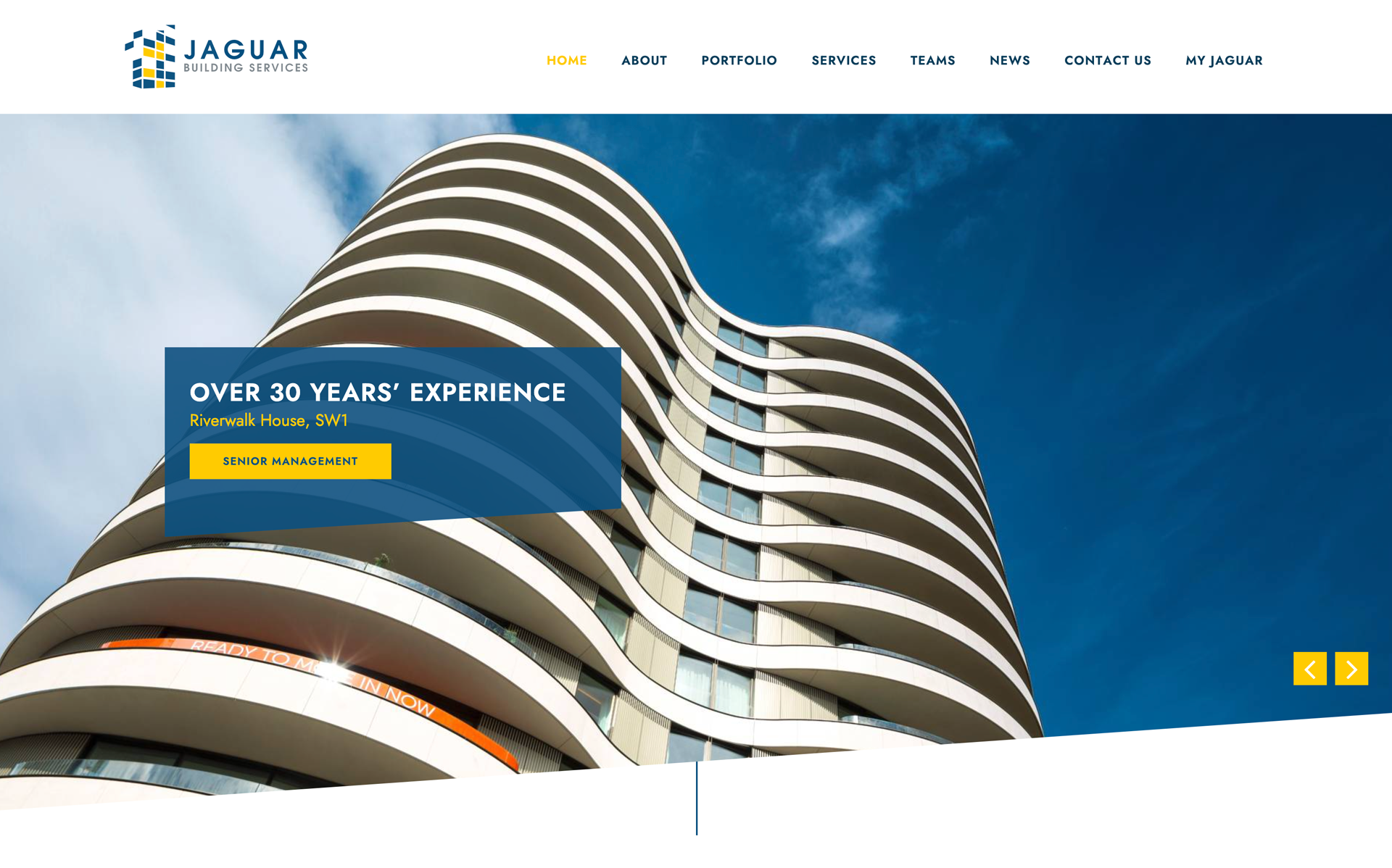 Jaguar home page web design
